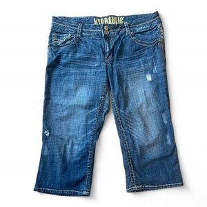Hydraulic Women's Distressed Blue Cropped Jeans